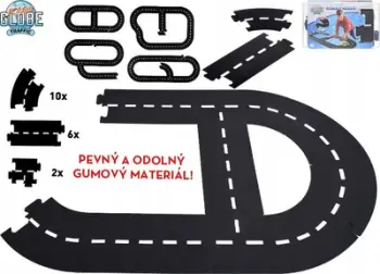 Lodër rrugë Kids Globe Motorway Road Puzzle, set 18 pjesë, për fëmijë, e zezë