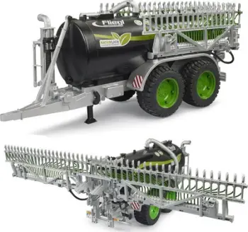 Lodër rimorkio Bruder Fliegl Barrel Trailer Jumbo Line Plus 02036, shkallë 1/16, për traktorë, e zezë
