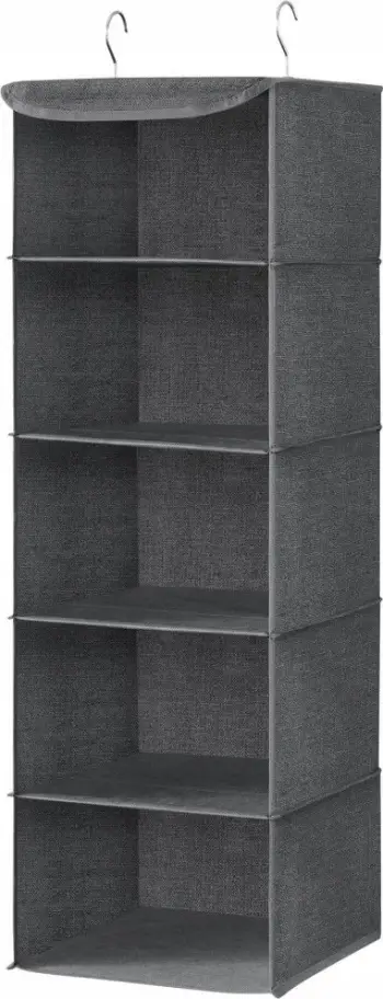 Organizator varës garderobe, 5 ndarje, 30x30x90cm, gri