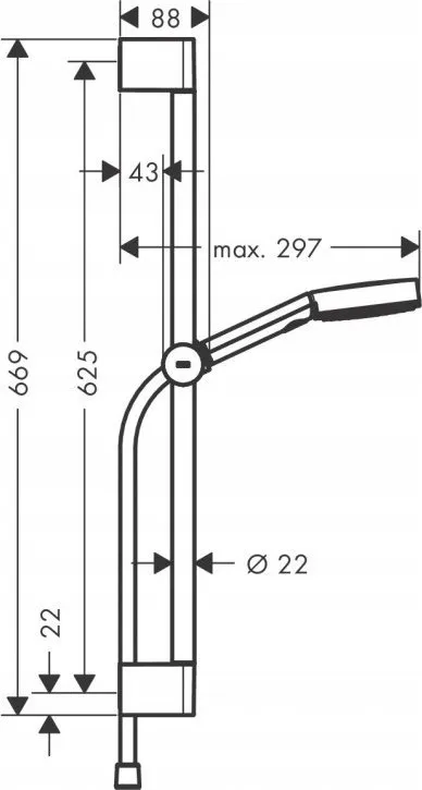 Set dushi Hansgrohe Pulsify 105 3jet Relaxation EcoSmart, shufër 65 cm, matt i zi - 2