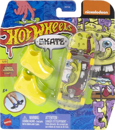 Set skateboard gishtash Hot Wheels Skate Spongebob 5/8, Mattel 2023, i verdhë - 1
