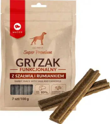 Shujtë funksionale për qen Maced Sage and Chamomile, monoproteine, 100 g
