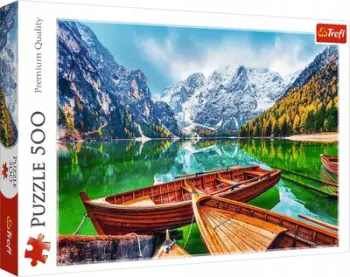 Puzzle Trefl Lake Braies Italy, 500 pjesë, peizazh alpin, shumëngjyrësh