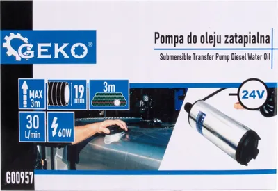 Pompë zhytëse transferuese GEKO G00957, 24V, 30 l/min, metalike argjendi - 4