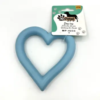 Lodër gome për kafshim Mr. Pretzel Heart, për qen, e kuqe