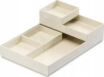 Kuti organizuese Moxom, set 5 pjesë, modulare, 250x170x35mm, të bardha