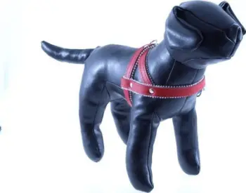 Qafore qeni Kozlowski Harness Leather No. 5/65, lëkurë, e kuqe
