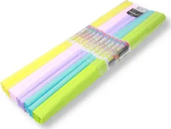 Letër ind decorative pastel Corrugated, 50x200 cm, set 10 copë, shumëngjyrëshe