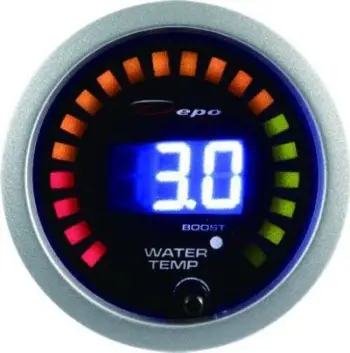 Matës turbo dhe temperaturë uji DRacing Depo 2 in 1, 52mm, ekran digjital, blu