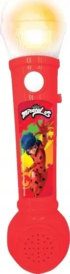 Lodër mikrofon me drita Lexibook Miraculous, melodi dhe efekte zanore, i kuq