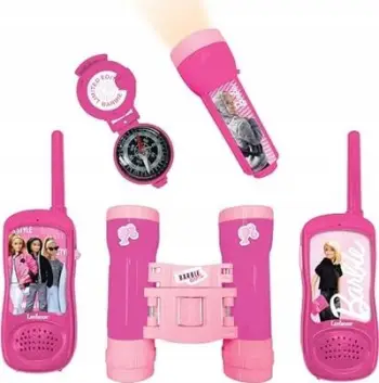 Set lojërash outdoor Lexibook Barbie, walkie talkie, binokël, kompasi, rozë