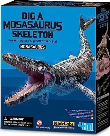 Set gërmimi KidzLabs Dig a Mosasaurus Skeleton, skelet 3D, lodër edukative, shumëngjyrësh