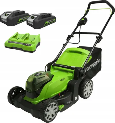Kositëse bari Greenworks G24X2LM41K2x, 41cm, 2x24V 2Ah, e gjelbër - 2