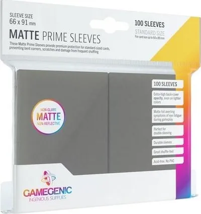 Mbështjellëse për karta loje Rebel Gamegenic, 66 x 91 mm, të hirta, 100 copë - 1