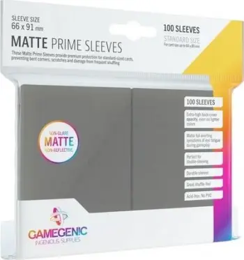 Mbështjellëse për karta loje Rebel Gamegenic, 66 x 91 mm, të hirta, 100 copë