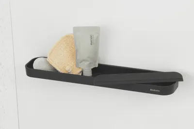 Raft dushi Brabantia MindSet, çelik antikorrozion, me shpatull silikoni, gri e errët - 5