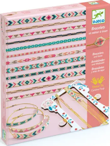 Set krijimi bizhuterish Djeco Tiny Beads, 12 byzylykë, për fëmijë