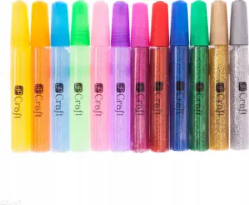 Set ngjitës me shkëlqim dP Craft, 10g x 12 copë, për artizanat, shumëngjyrëshe