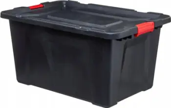 Kuti plastike ruajtjeje 5Five Store N Box 100L, me kapak, e zezë