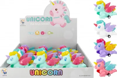 Lodër tërheqëse unicorni Mega Creative 490304, ndriçuese, 12 cm, shumëngjyrëshe - 2
