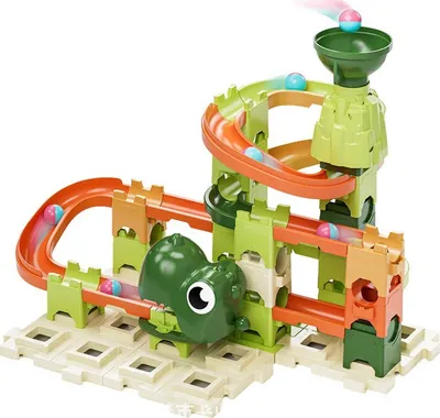 Lodra konstruktore LEAN Toys Ball Track Dinosaur, 60 pjesë, shumëngjyrëshe - 2