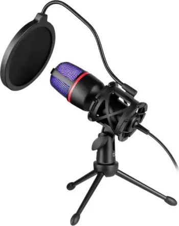 Mikrofon Defender FORTE GMC 300, me kabllo, USB, RGB, me tripod