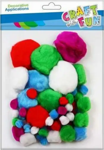 Pompona dekorativë Craft with Fun, shumëngjyrëshe