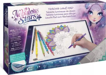 Set vizatimi Nebulous Stars Deluxe Tracing Light Pad, dritë LED me 3 nivele, USB, shumëngjyrësh