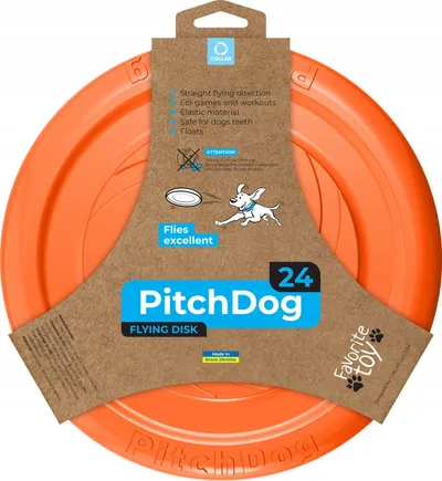 Lodër frisbi për qen Pitchdog, 24cm, portokalli - 3