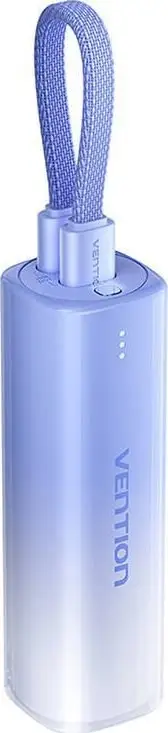 Power Bank Vention 5000mAh, 20W, USB C dhe Lightning, me ekran, gri