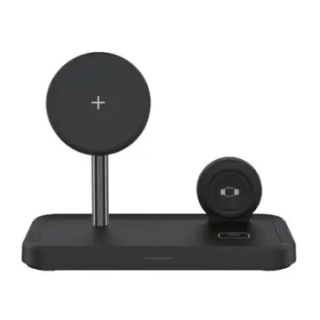 Dviced 3-in-1 Magnetic Wireless Stand W Cable, Wall Charger, Black