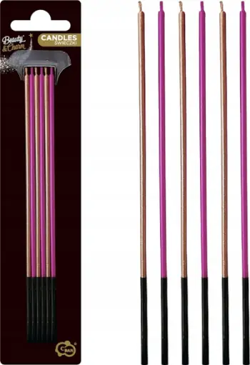Qirinj dekorativ Godan Beauty and Charm Metallic, 17cm, set 6 copë, rozë metalike