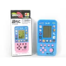 Lojë elektronike dore Brick Phone, mini Tetris, me ekran, blu