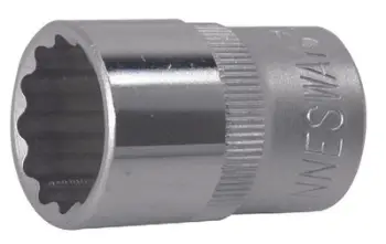 Kapak çelësi 1/2" Jonnesway, 12-këndor, 17 mm, i shkurtër