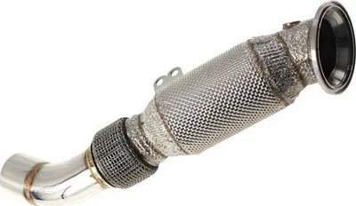 Downpipe TurboWorks BMW F30 F32 340i 440i B58, çelik inox, me heat shield - 3