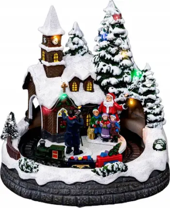 Dekor Krishtlindjesh me LED Christmas Crèche, figurina dimërore, plastikë, shumëngjyrëshe