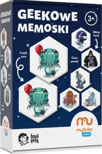 Lojë memorie Baby Geek Muduko Geekowe Memoski, 24 pllaka, 3+, shumëngjyrëshe