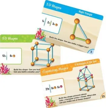 Set lojërash edukative Learning Resources LER 1773, 129 pjesë, forma gjeometrike 2D dhe 3D, shumëngjyrësh