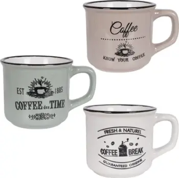Set filxhanësh kafeje Colorful Ceramic Cups, 3 copë, 160 ml, shumëngjyrëshe