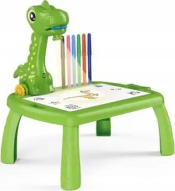 Tavolinë vizatimi me projektor dinosaur Bigtoys BTA9320, për fëmijë, jeshile