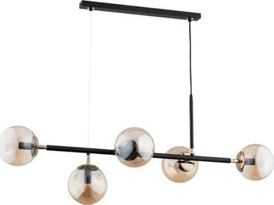 Llambadar tavani Dania, linear, 4 sfera qelqi, i zi dhe ari - 1