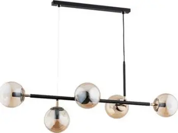 Llambadar tavani Dania, linear, 4 sfera qelqi, i zi dhe ari