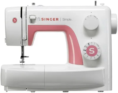 Makina qepëse Singer Semplice 3210, mekanike, për fillestarë, e bardhë rozë - 1