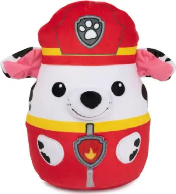Lodër plushe Spin Master PAW Patrol Marshall Squish, 8", shumëngjyrëshe