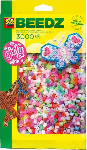Set rruaza hekuri SES Creative Beedz 00779, 12000 copë, efekt glitter, shumëngjyrëshe