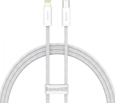 Kabllo karikimi Baseus BSU3071WHT USB C në Lightning, 1m, 20W, e bardhë - 1