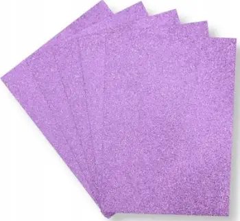 Shkumë dekorative Penword Lavender Glitter Foam, 21x29.7cm, set 5 copë, e livandë