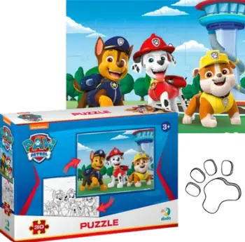 Puzzle për fëmijë Dodo Paw Patrol, 30 copa, 2 në 1, shumëngjyrësh