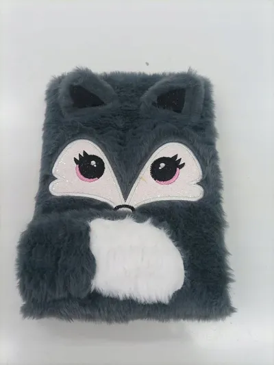 Ditar plush Notes Fox Diary A5, me vija katrore, shumëngjyrësh - 1