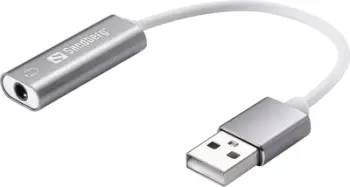 Përshtatës USB Sandberg 134-13, USB në Jack 3.5mm, i argjendtë